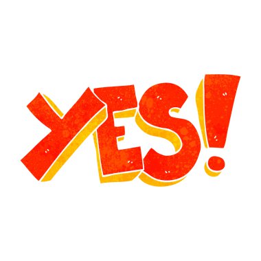 Retro karikatür Evet sembolü