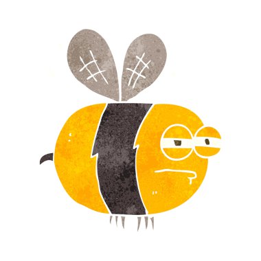 Retro çizgi film mutsuz arı