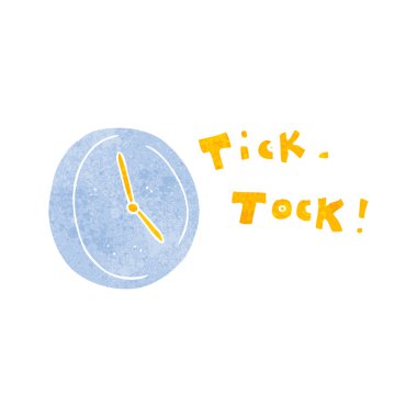Retro karikatür saatli saat
