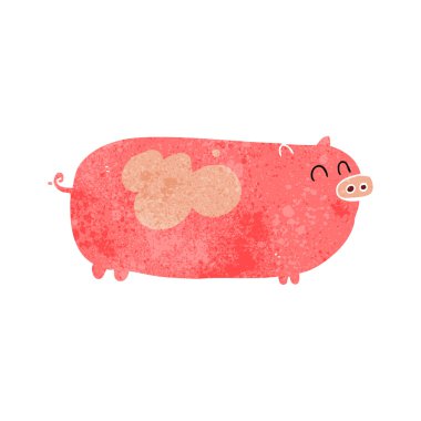 Retro karikatür domuz