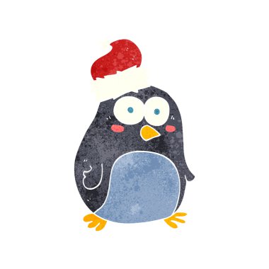 Retro karikatür penguen