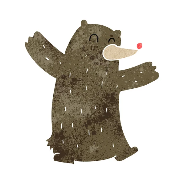 Urso de desenho animado retrô — Vetor de Stock