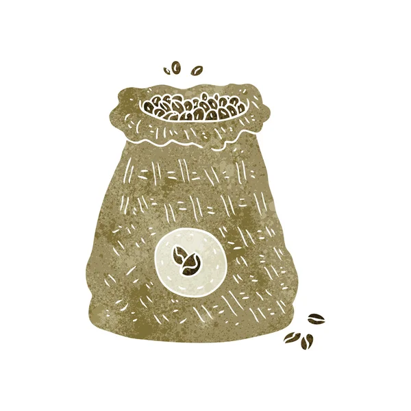 コーヒー豆の袋をレトロな漫画 — ストックベクタ