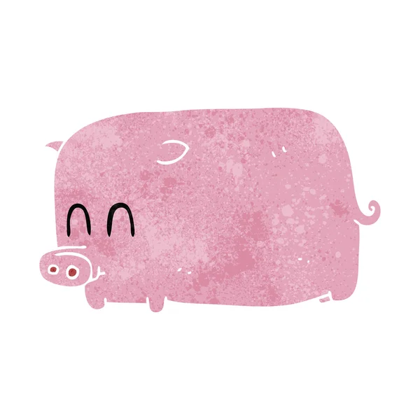 Cochon de dessin animé rétro — Image vectorielle