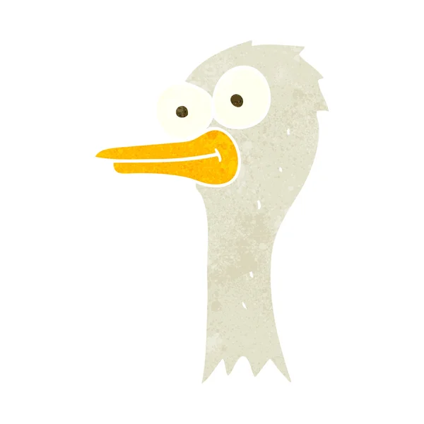 Cabeça de avestruz desenhos animados retro —  Vetores de Stock