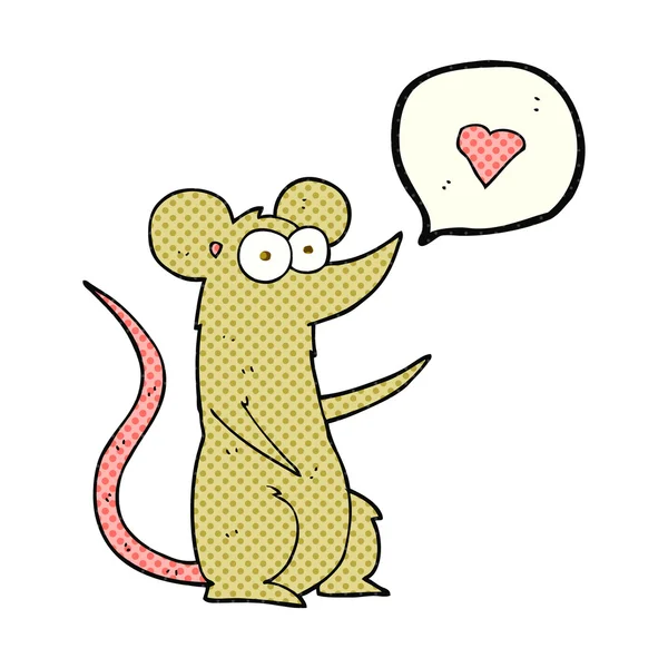 Comic book styl kreslená myš v lásce — Stockový vektor