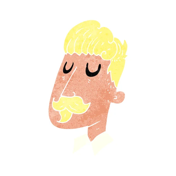 Retro-Cartoon Mann mit Schnurrbart — Stockvektor