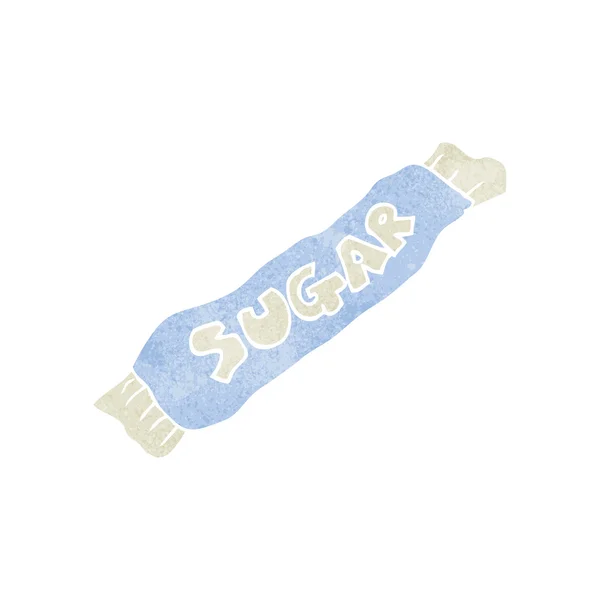 Paquet de dessin animé rétro de sucre — Image vectorielle