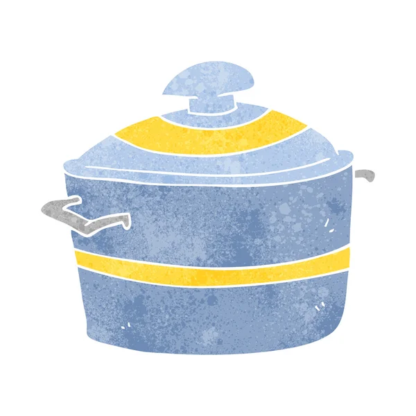 Retro kreslený vaření hrnec — Stockový vektor