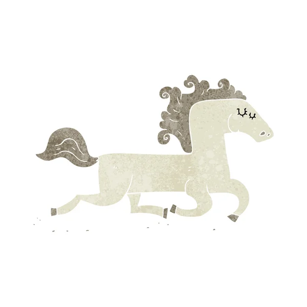 Desenhos animados retro correndo cavalo —  Vetores de Stock