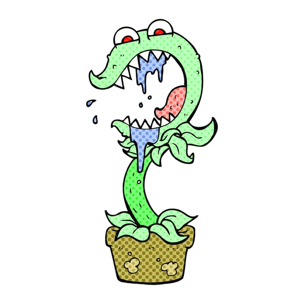 Comic-Stil Cartoon fleischfressende Pflanze — Stockvektor