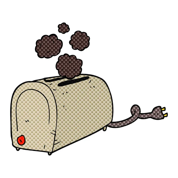 漫画トースター喫煙 — ストックベクタ