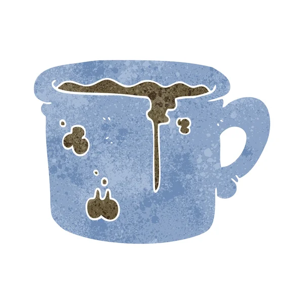 Retro cartoon old coffee cup — Stock Vector