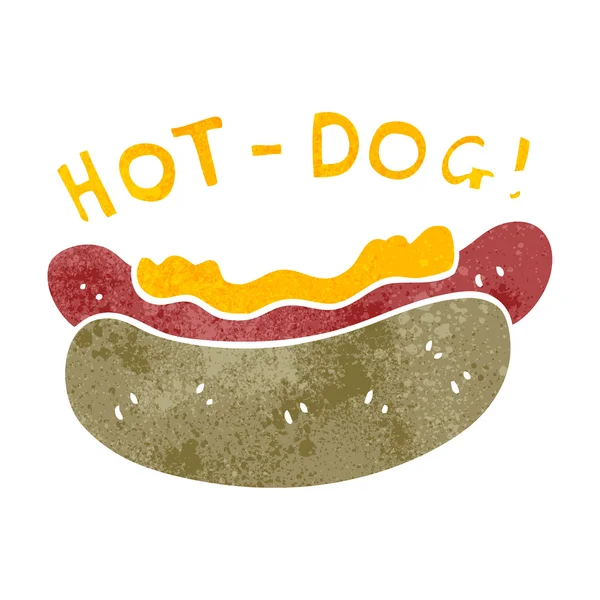 Retro Cartoon Hotdog — Stockvektor