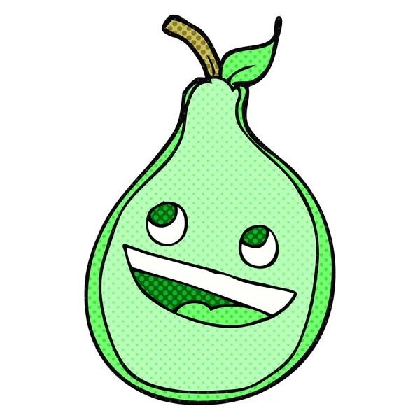 Comic book style cartoon pear — Stock Vector