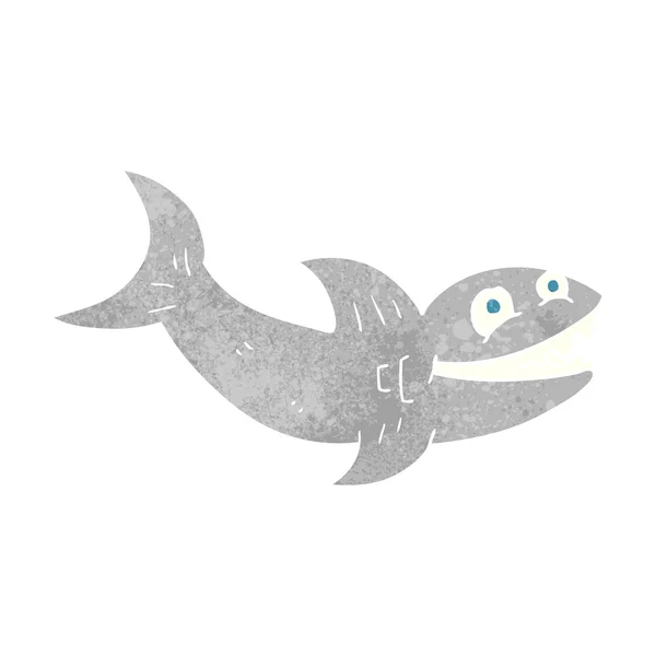 Tubarão dos desenhos animados retrô — Vetor de Stock