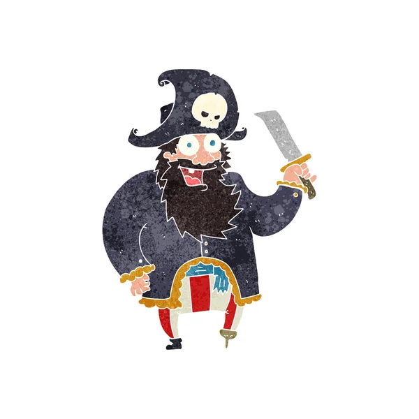 Retro cartoon pirate captain — Stock Vector