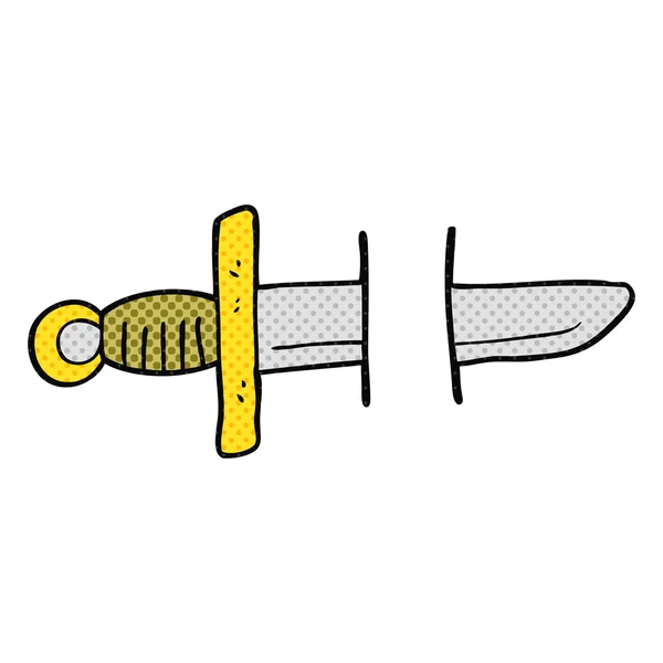 Simbolo del coltello del tatuaggio del fumetto — Vettoriale Stock