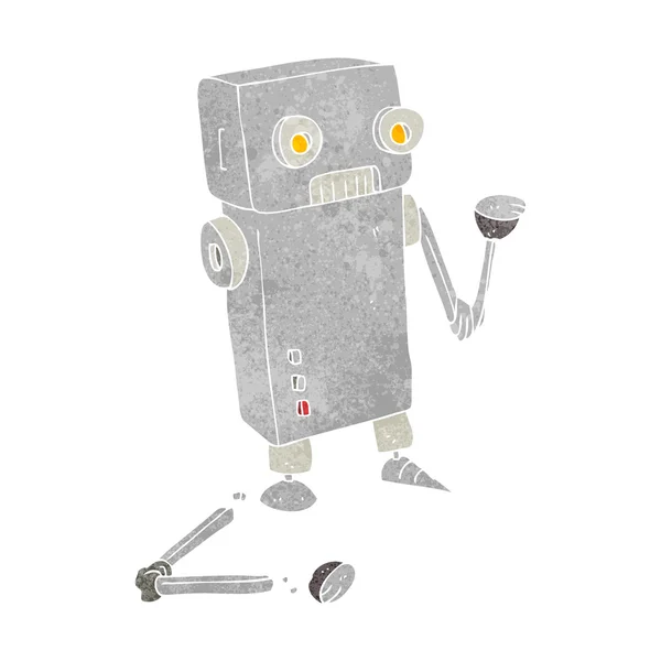 Retro cartoon trasig robot — Stock vektor