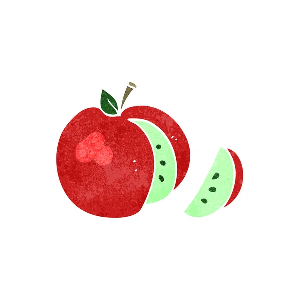 Retro kreslený jablko — Stockový vektor