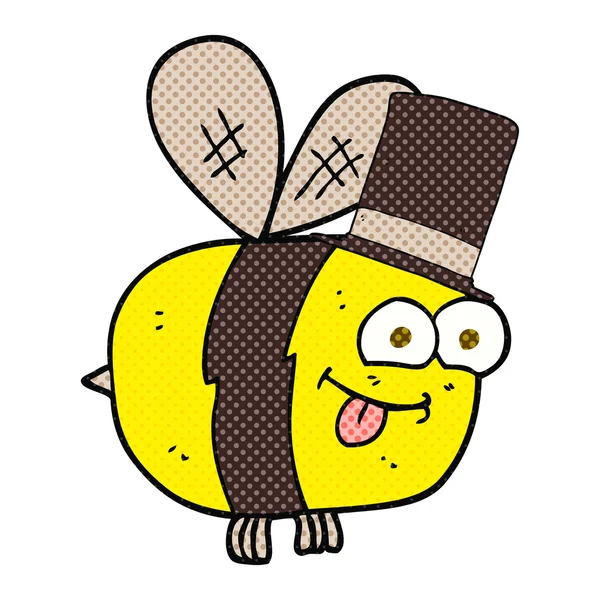 Kartun lebah memakai topi - Stok Vektor