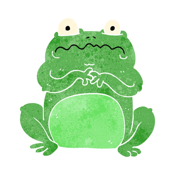 Dessin animé rétro grenouille drôle — Image vectorielle