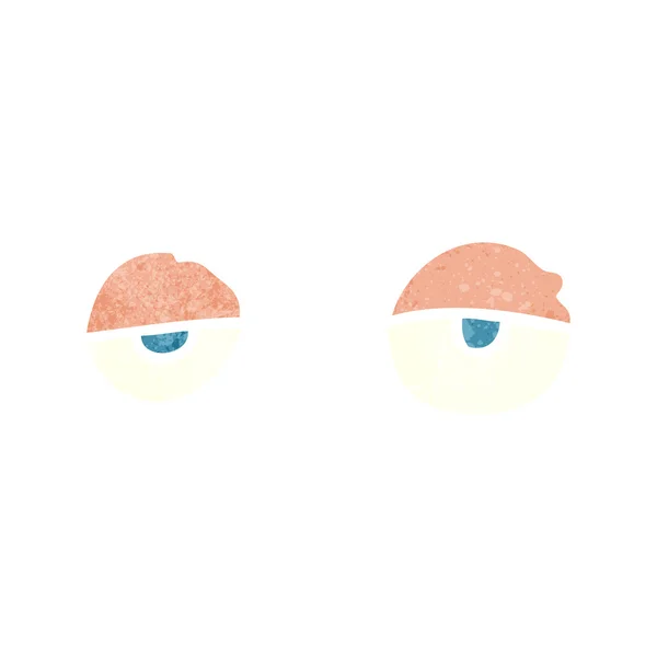 Desenhos animados retro olhos cansados —  Vetores de Stock