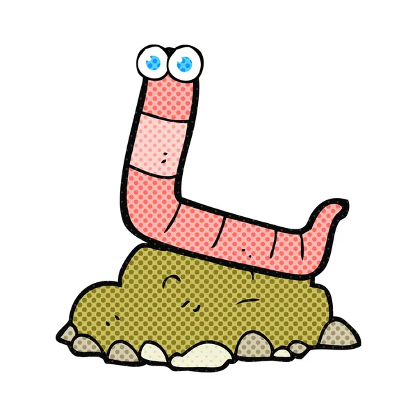 Comic book stijl cartoon worm — Stockvector