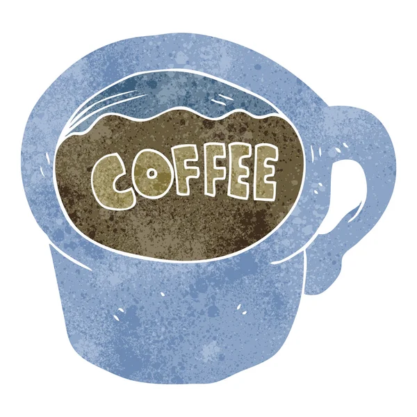 Retro kreslený hrnek na kávu — Stockový vektor
