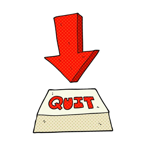 Cartoon quit button — Stock Vector