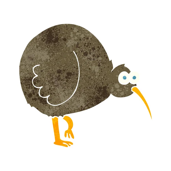 Rétro dessin animé kiwi oiseau — Image vectorielle