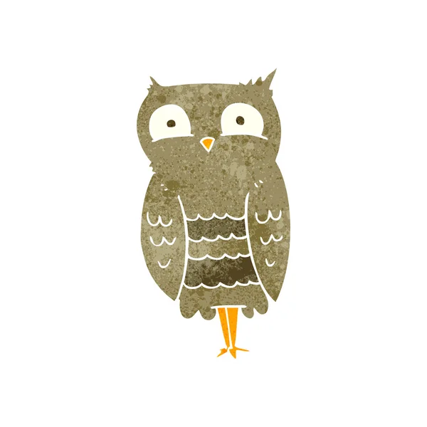 Hibou de dessin animé rétro — Image vectorielle