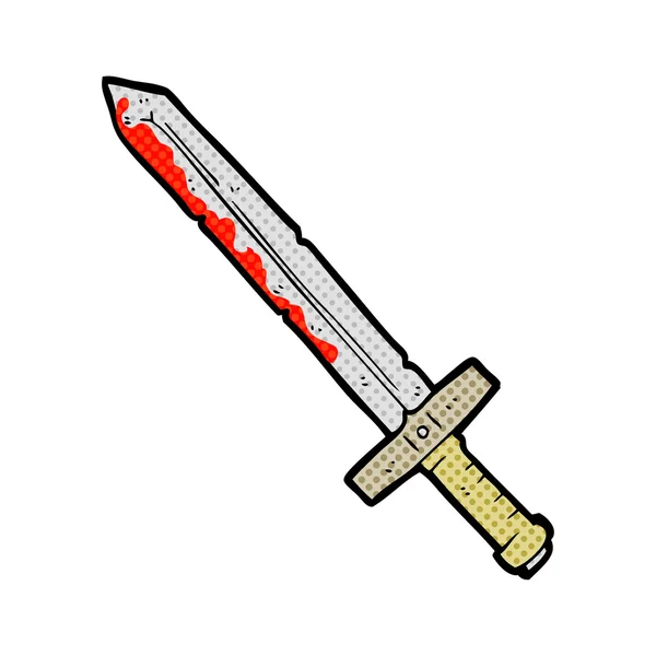 Espada sangrienta de dibujos animados — Vector de stock