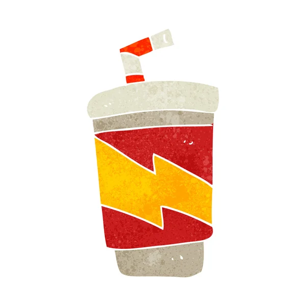 Bebida de refrigerante de desenho animado retro — Vetor de Stock