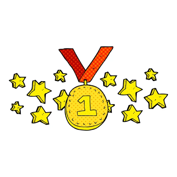 Cartoon first place medal — Stock Vector