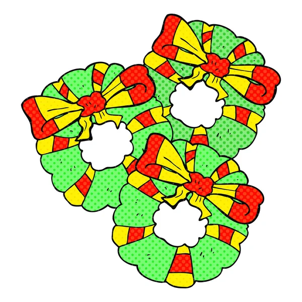 Couronnes de Noël dessin animé — Image vectorielle
