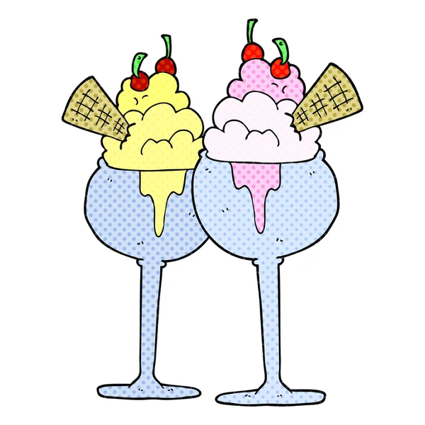 Helado de dibujos animados estilo cómic — Archivo Imágenes Vectoriales