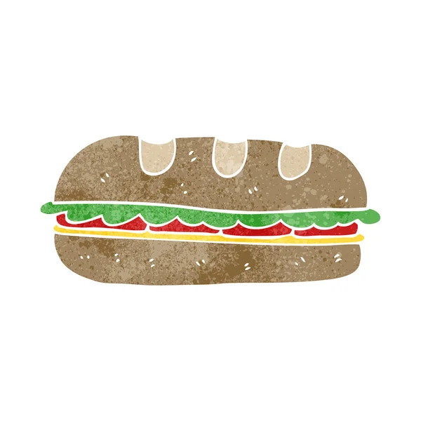 Retro rajzfilm hatalmas szendvics — Stock Vector