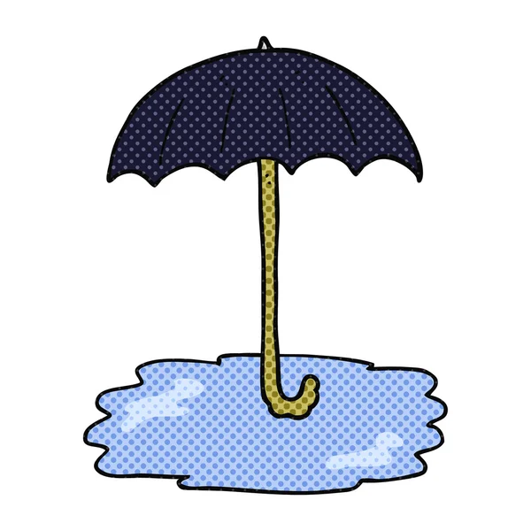 Comic book style cartoon wet umbrella — Stock Vector