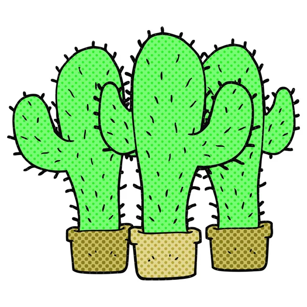 Cactus de dibujos animados estilo cómic — Archivo Imágenes Vectoriales