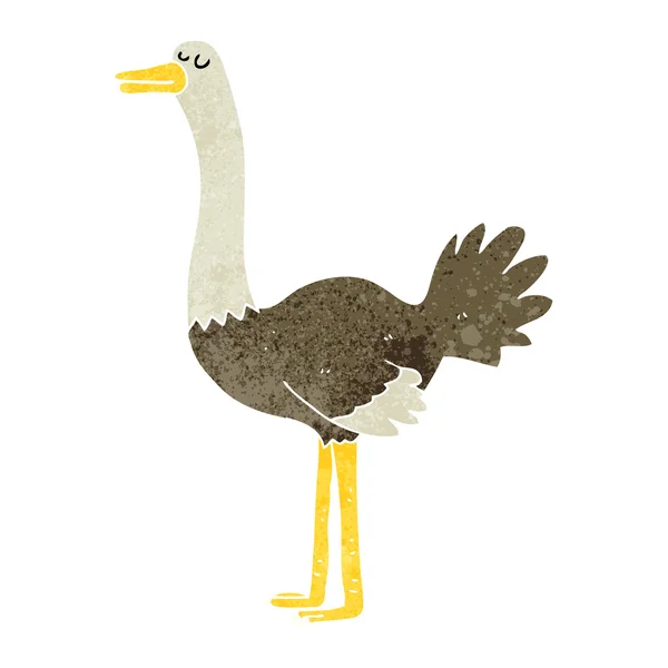 Ретро-мультяшный страус — стоковый вектор