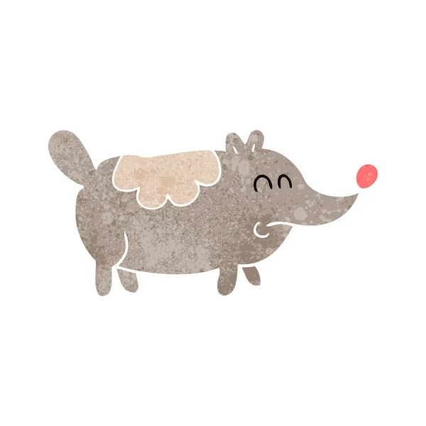 Retro kreslený malý tlustý pes — Stockový vektor