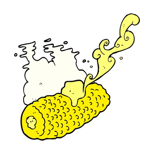 Képregény stílus karikatúra kukorica cob vajjal — Stock Vector