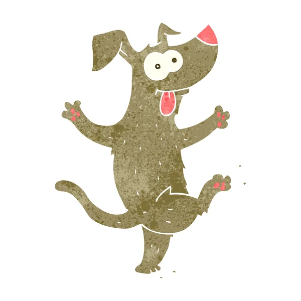 Perro bailarín de dibujos animados retro — Vector de stock