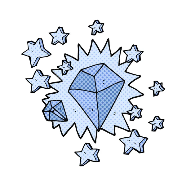 Dibujos animados brillante diamante — Vector de stock