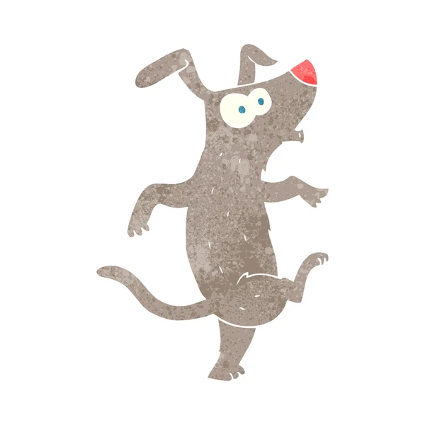 Perro bailarín de dibujos animados retro — Vector de stock