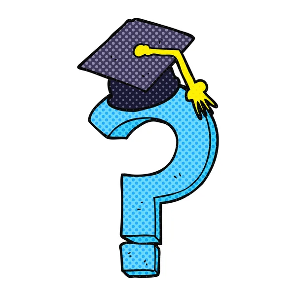 Soru işareti karikatür mezuniyet kapağı — Stok Vektör