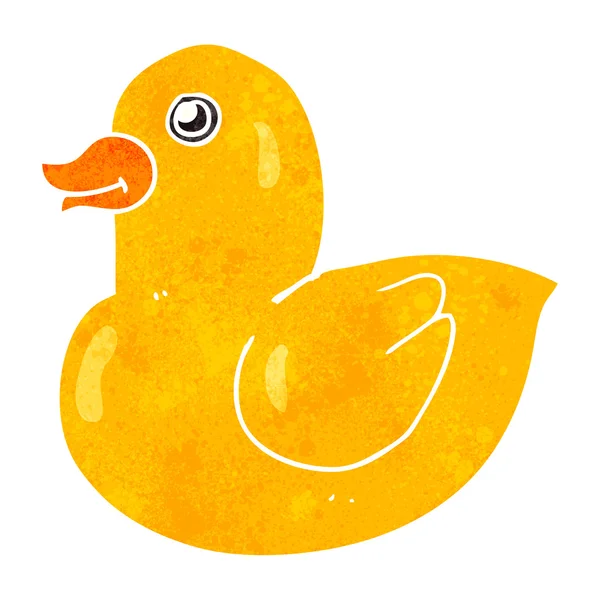 Pato de goma de dibujos animados retro — Vector de stock