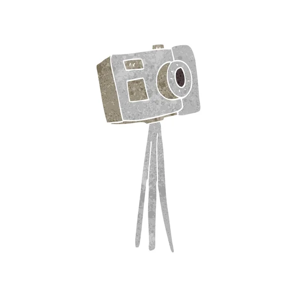 Retro cartoon camera on tripod — Stock Vector