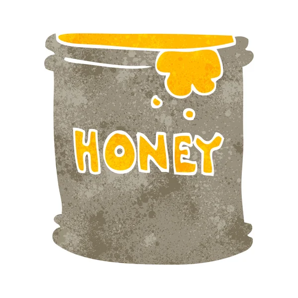 Retro kreslený honey pot — Stockový vektor